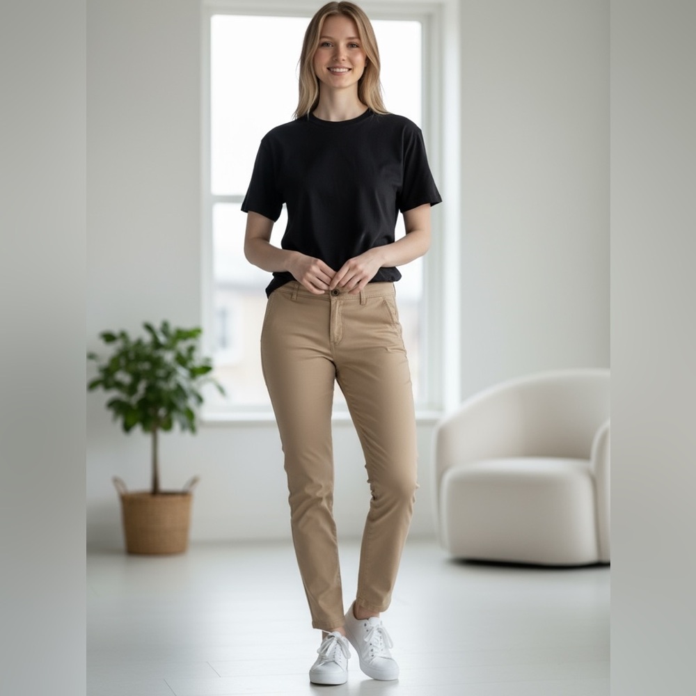 Banana Republic. Girlfriend fit. Size 6. Women's Tan Straight Leg Pants